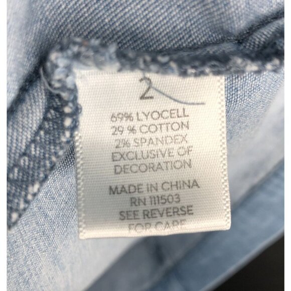 Westport Womens Embroidered Chambray Dress Size 2 Blue Western Boho Cowgirl - Picture 5 of 9